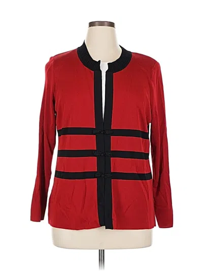 Pre-owned Misook Cardigan Sweater In Red