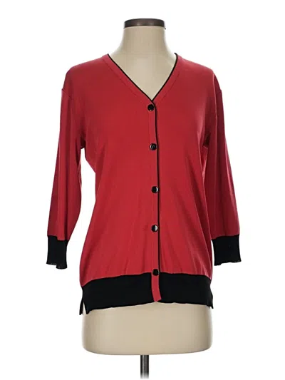 Pre-owned Misook Cardigan Sweater In Red