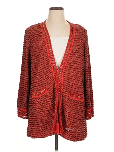 Pre-owned Misook Cardigan Sweater In Red