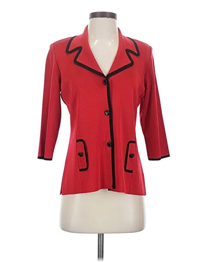 Pre-owned Misook Cardigan Sweater In Red