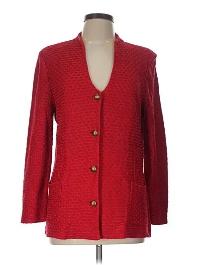 Pre-owned Misook Cardigan Sweater In Red
