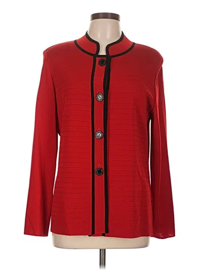 Pre-owned Misook Cardigan Sweater In Red