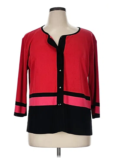 Pre-owned Misook Cardigan Sweater In Red