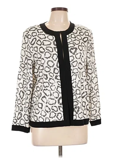 Pre-owned Misook Cardigan Sweater In White