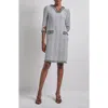 Misook Chain & Fringe Trim Tweed Knit Shift Dress - Vanity Fit In Gray