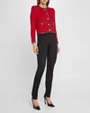 Misook Double Chain Trim Eyelash Jacket In Black