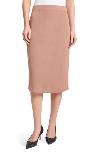 Misook Charm Straight Knit Skirt In Pink