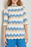 MISOOK MISOOK CHEVRON PATTERN TUNIC SWEATER