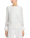 Misook Heritage Fit Chiffon Overlay Shirt In White