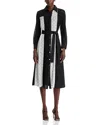 Misook Color Blocked Lace Tailored Jacket Dress In Black