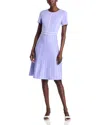 Misook Modern Fit Contrast Stripe A-line Dress In Purple