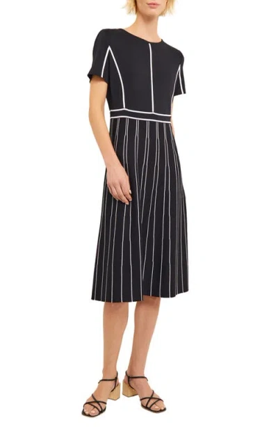 MISOOK MISOOK MODERN FIT CONTRAST STRIPE A-LINE DRESS