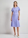 Misook Modern Fit Contrast Stripe A-line Dress In Purple
