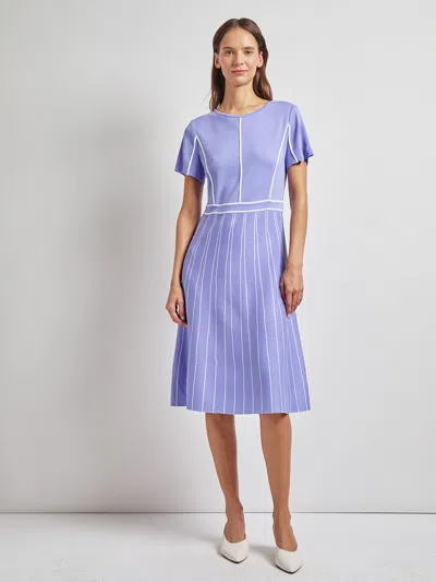 MISOOK CONTRAST STRIPE A-LINE SOFT KNIT DRESS - MODERN FIT