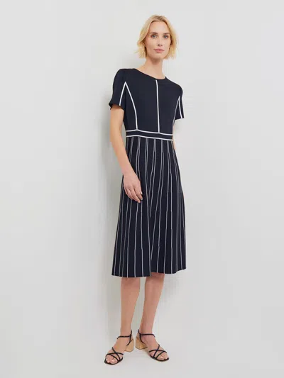 MISOOK CONTRAST STRIPE A-LINE SOFT KNIT DRESS - MODERN FIT