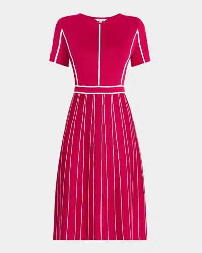 MISOOK CONTRAST STRIPE A-LINE SOFT KNIT DRESS - MODERN FIT