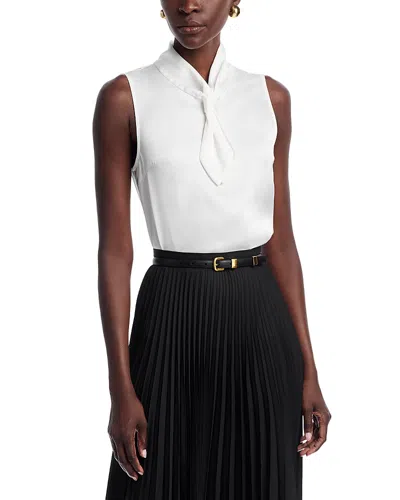 Misook Crepe De Chine Blouse In White