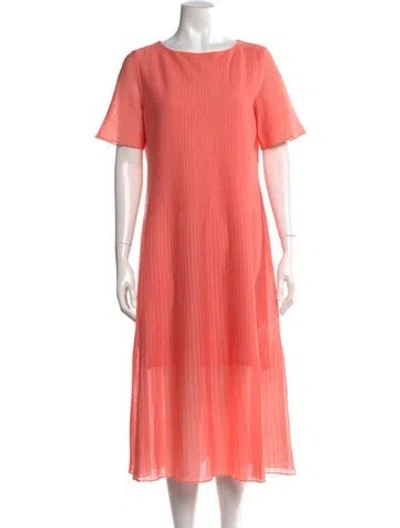 Pre-owned Misook Crew Neck Midi Length Dress W/ Tags In Orange