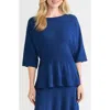 Misook Dolman Sleeve Rib Sweater In Blue