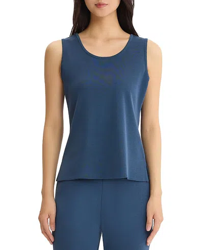 Misook Double Scoop Neck Knit Tank In Blue