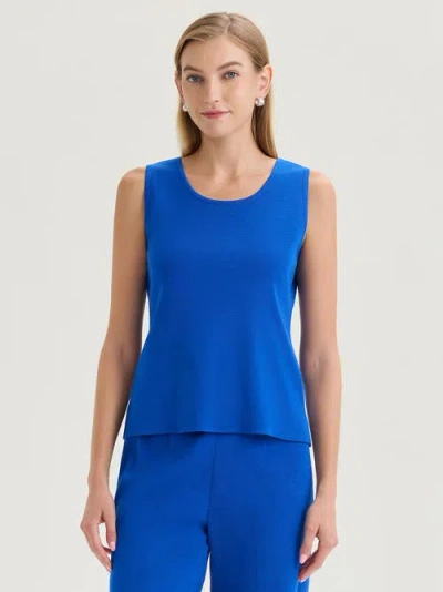 Misook Double Scoop Neck Mylana Knit Tank In Blue
