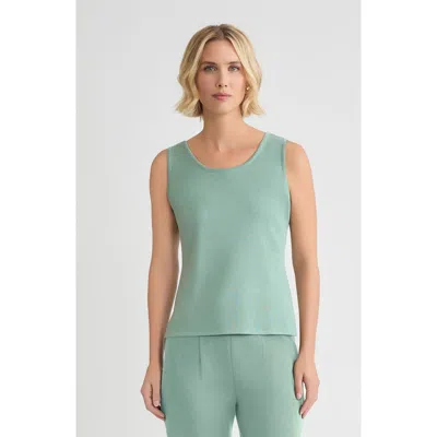 Misook Double Scoop Neck Mylana Knit Tank In Green