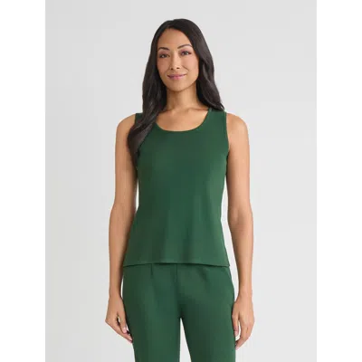 Misook Double Scoop Neck Mylana Knit Tank In Green
