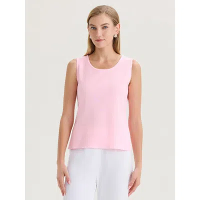 Misook Double Scoop Neck Mylana Knit Tank In Pink