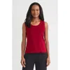 Misook Double Scoop Neck Mylana Knit Tank In Red
