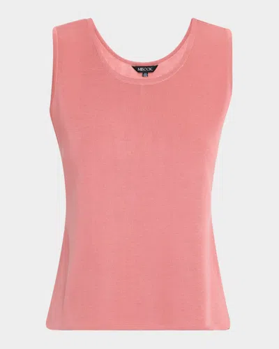 Misook Double Scoop-neck Tank In Pink