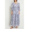 Misook Embroiderd Floral Cotton Maxi Dress