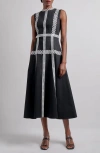 Misook Eyelet Trim Sleeveless Cotton Dress In Black