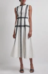 Misook Eyelet Trim Sleeveless Cotton Dress In White
