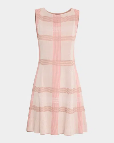 MISOOK FIT-&-FLARE PLAID KNIT DRESS
