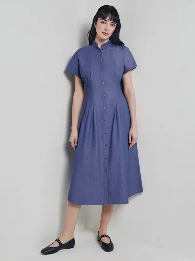 MISOOK FIT & FLARE BUTTON FRONT MAXI DRESS - MODERN FIT