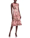 Misook Fit And Flare Dress In Pink