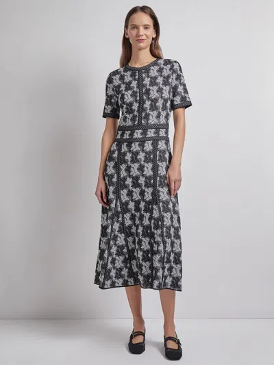 Misook Fit & Flare Intarsia Knit Dress - Modern Fit In Multi