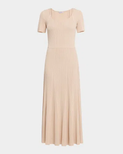 MISOOK FIT & FLARE RIBBED KNIT MAXI DRESS