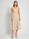 Misook Modern-fit Sheer Inset Knit Midi Dress In Multi