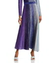 Misook Flared Shimmer Knit Maxi Skirt In Starry Night/blue/black/multi