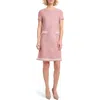 Misook Fringe-trim Melange Knit Shift Dress