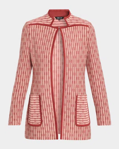 Misook Geometric Knit Jacket In Honeysuckle