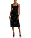 Misook Modern Fit Gold Stud Midi Soft Knit Tank Dress In Black