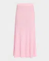 Misook Heritage Fit Raised Geo Flare Midi Skirt In Soft Blush