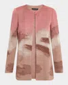 Misook Heritage-fit Landscape Pattern Knit Jacket In Multi