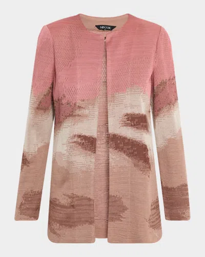 Misook Heritage-fit Landscape Pattern Knit Jacket