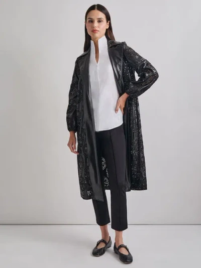 Misook Heritage Fit Open Front Vegan Leather Jacket In Black
