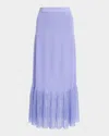 Misook Heritage-fit Pleated Knit Maxi Skirt In Viola