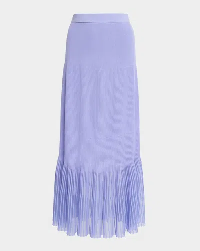 Misook Heritage-fit Pleated Knit Maxi Skirt In Viola