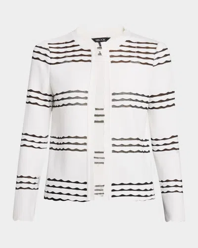 Misook Heritage-fit Scalloped Trim Knit Jacket
